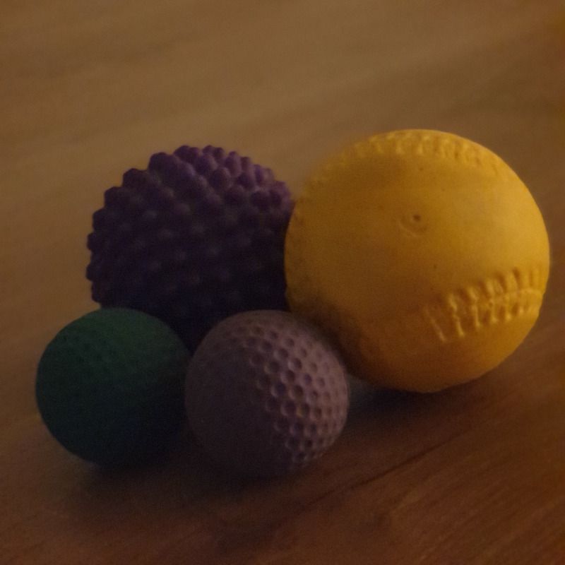 Pelotas utilizadas en el taller de autoliberación miofascial.